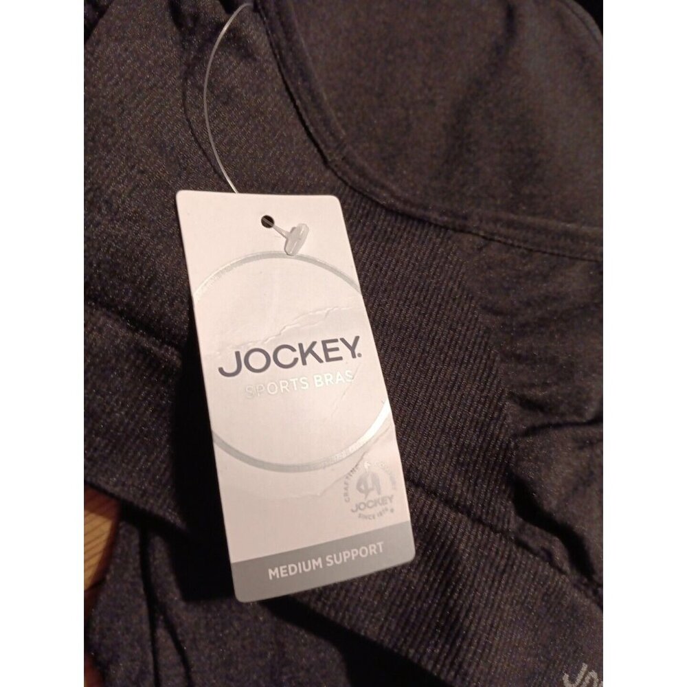 Jockey SeamFree Jersey Sports Bra Womens L Black Zip Front Seam Free NWT - Picture 4 of 5